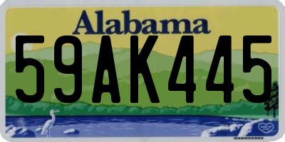 AL license plate 59AK445