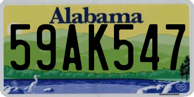 AL license plate 59AK547