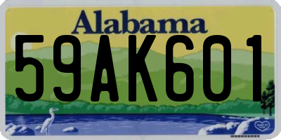 AL license plate 59AK601
