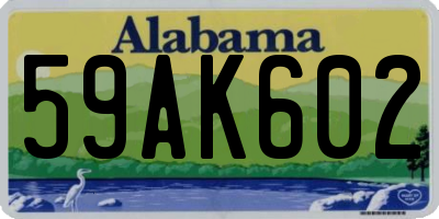 AL license plate 59AK602