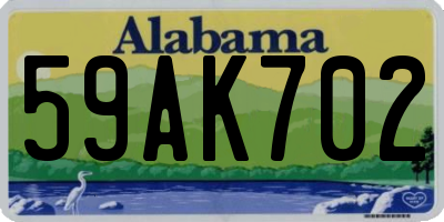 AL license plate 59AK702