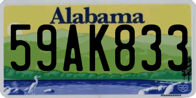 AL license plate 59AK833