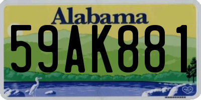 AL license plate 59AK881