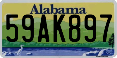 AL license plate 59AK897