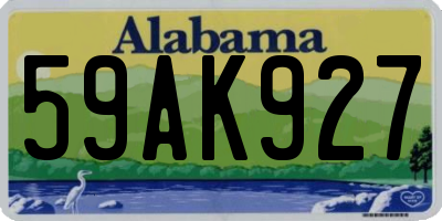 AL license plate 59AK927