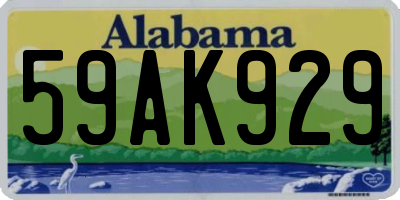 AL license plate 59AK929