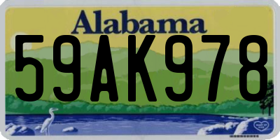 AL license plate 59AK978