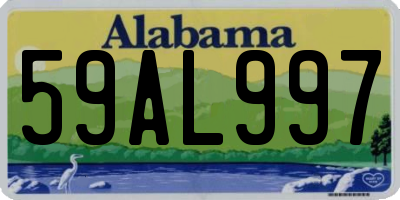 AL license plate 59AL997