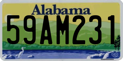 AL license plate 59AM231