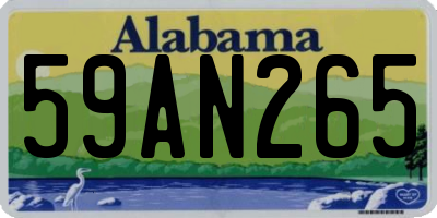 AL license plate 59AN265