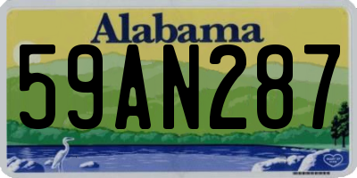 AL license plate 59AN287