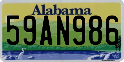 AL license plate 59AN986