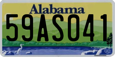 AL license plate 59AS041