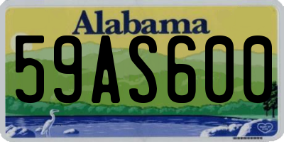 AL license plate 59AS600