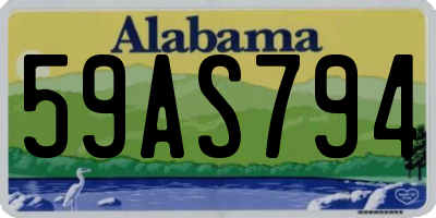 AL license plate 59AS794