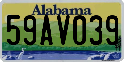 AL license plate 59AV039