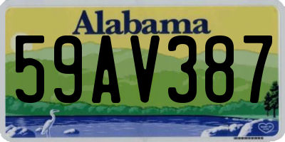 AL license plate 59AV387