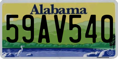AL license plate 59AV540