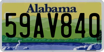 AL license plate 59AV840