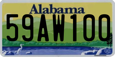 AL license plate 59AW100
