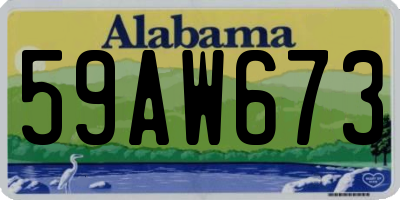 AL license plate 59AW673