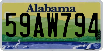 AL license plate 59AW794