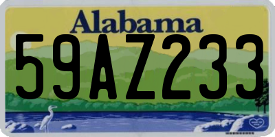 AL license plate 59AZ233