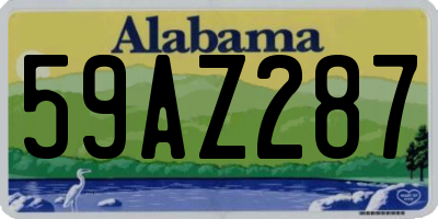 AL license plate 59AZ287