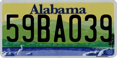 AL license plate 59BA039