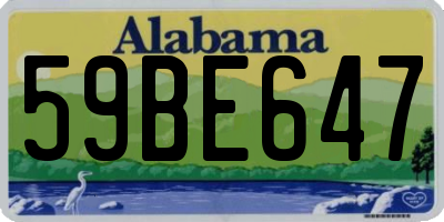 AL license plate 59BE647