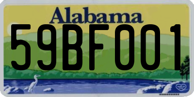 AL license plate 59BF001