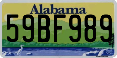 AL license plate 59BF989