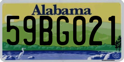 AL license plate 59BG021