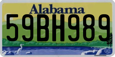AL license plate 59BH989