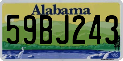 AL license plate 59BJ243