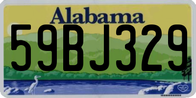 AL license plate 59BJ329
