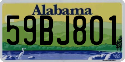 AL license plate 59BJ801
