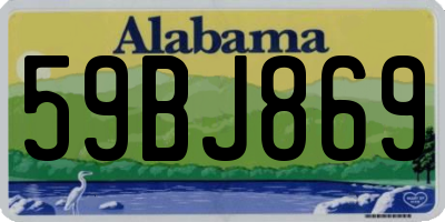 AL license plate 59BJ869