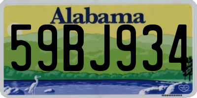 AL license plate 59BJ934