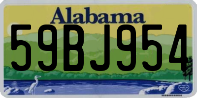AL license plate 59BJ954