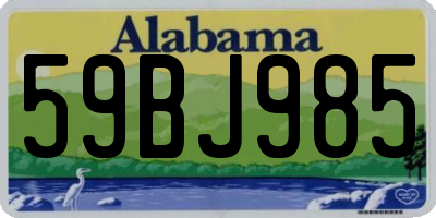 AL license plate 59BJ985