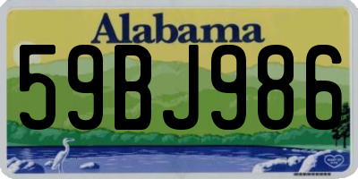 AL license plate 59BJ986