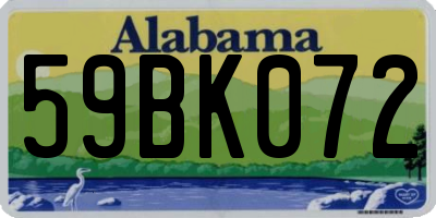 AL license plate 59BK072