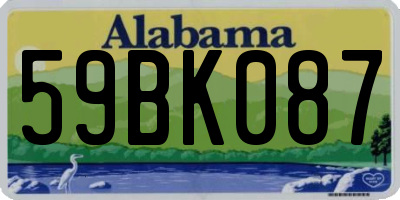 AL license plate 59BK087