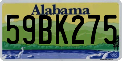 AL license plate 59BK275