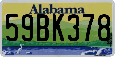 AL license plate 59BK378