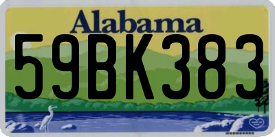 AL license plate 59BK383