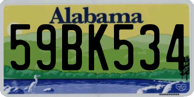AL license plate 59BK534