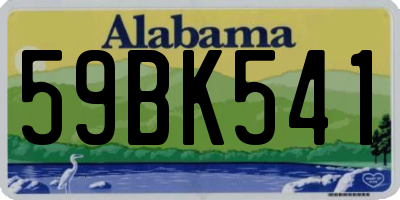AL license plate 59BK541
