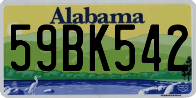 AL license plate 59BK542